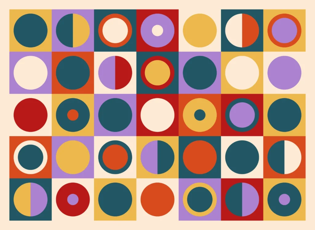 60s circle pattern - happy - digital art
