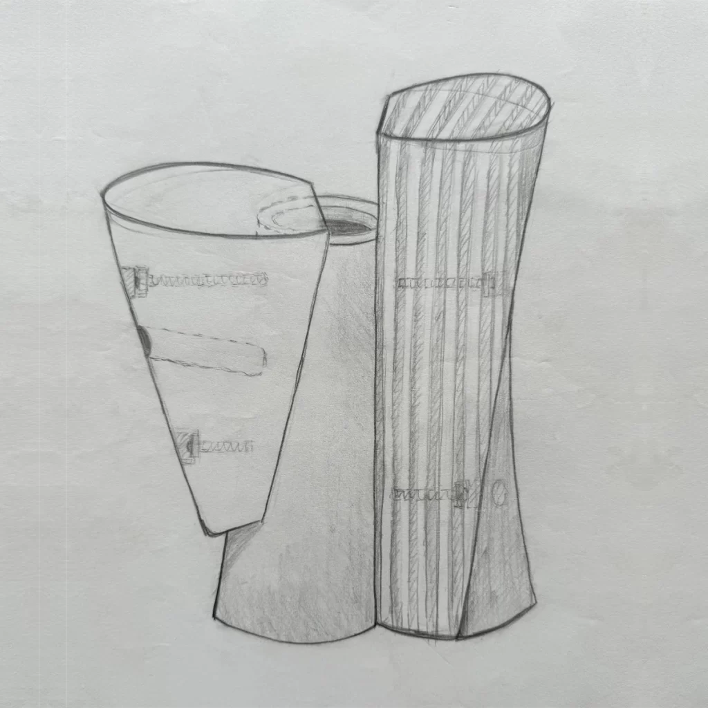 frank gehry homage - pouring vessel - drawing
