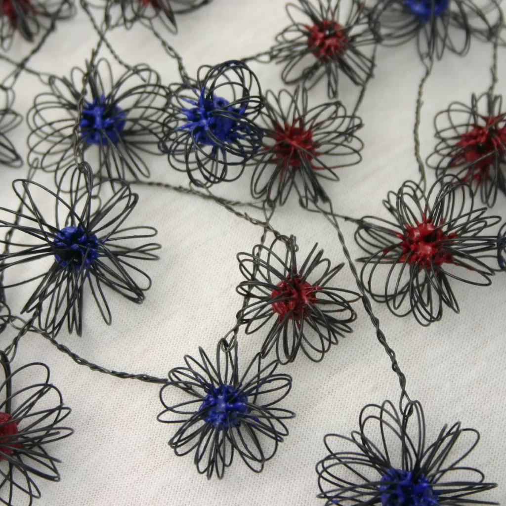 red and blue necklace closeup -2