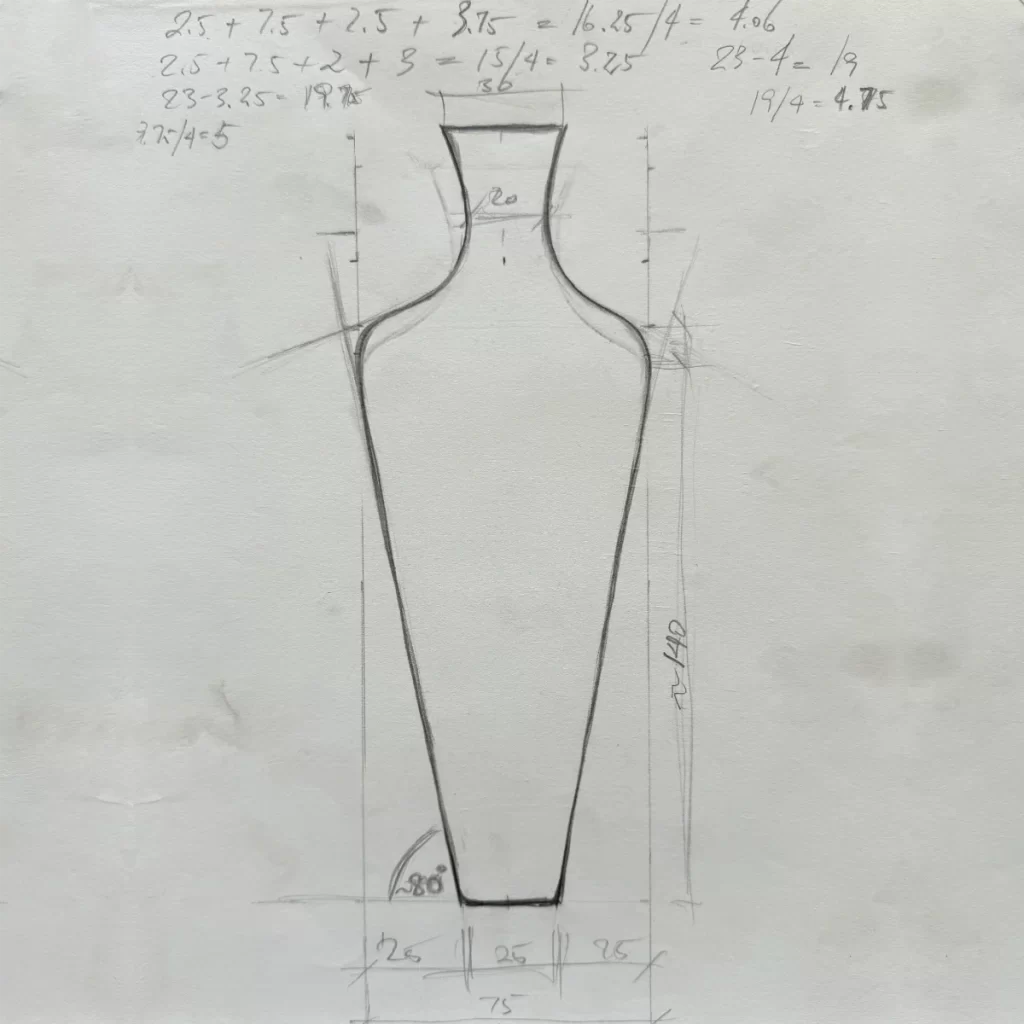 construction sketch of vessel with foil -1