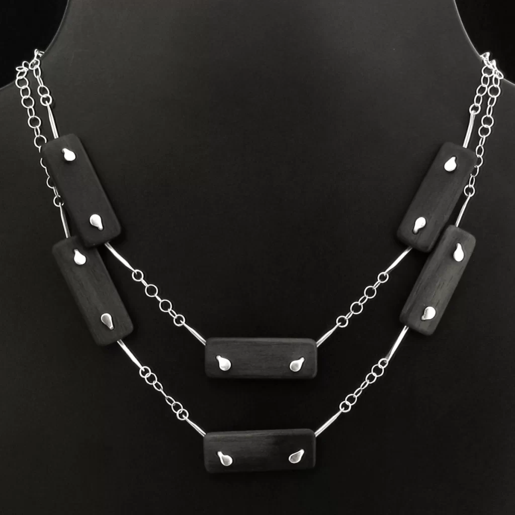 ebony and silver necklace