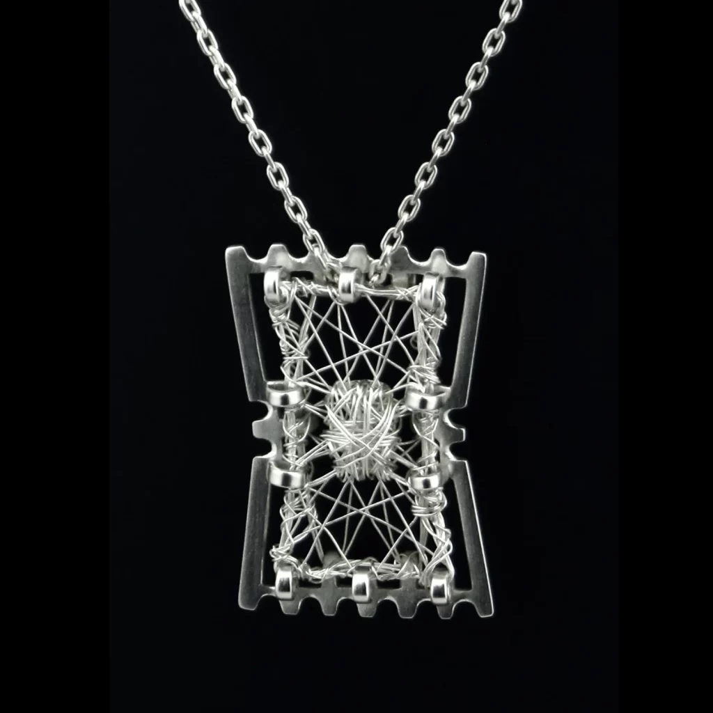 ribbon and wire pendant