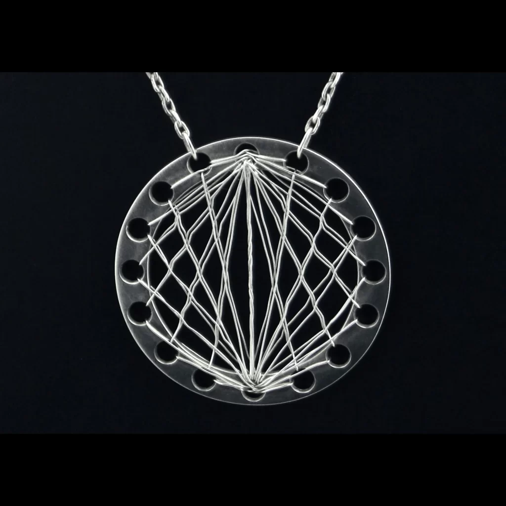 wired circle pendant