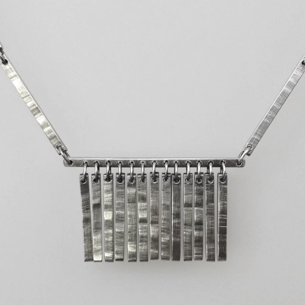 silver curtain necklace