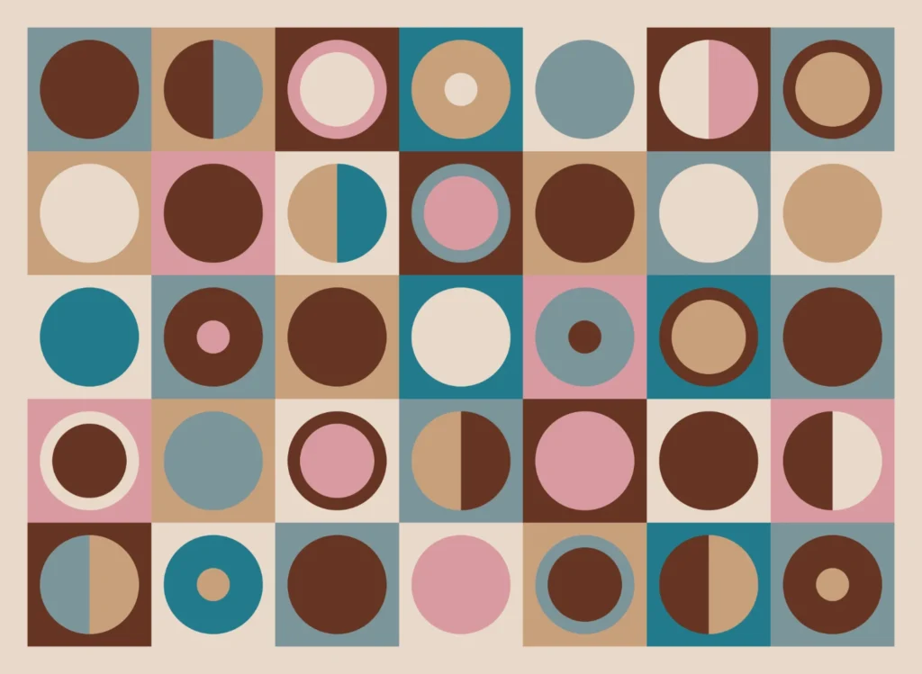 60s circle pattern - blush - digital art