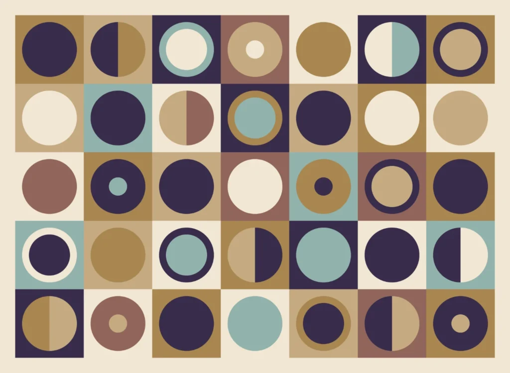 60s circle pattern - pale - digital art