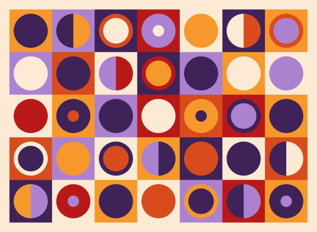 60s circle pattern - warm - digital art