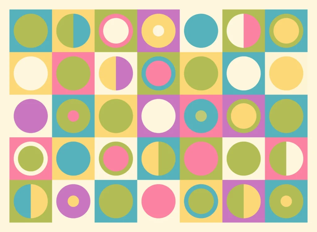 60s circle pattern - excited - digital art