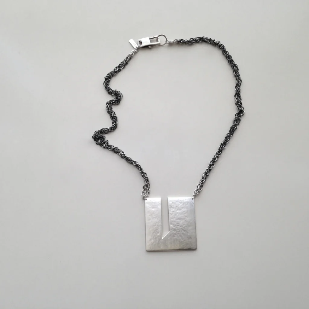 big square with slot necklace