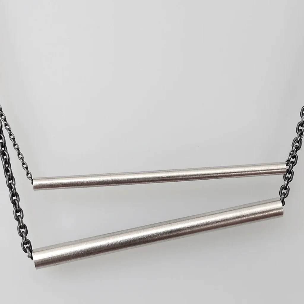 double tubed galactica necklace back view