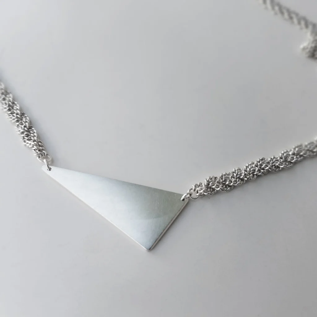solid triangle for you necklace closeup