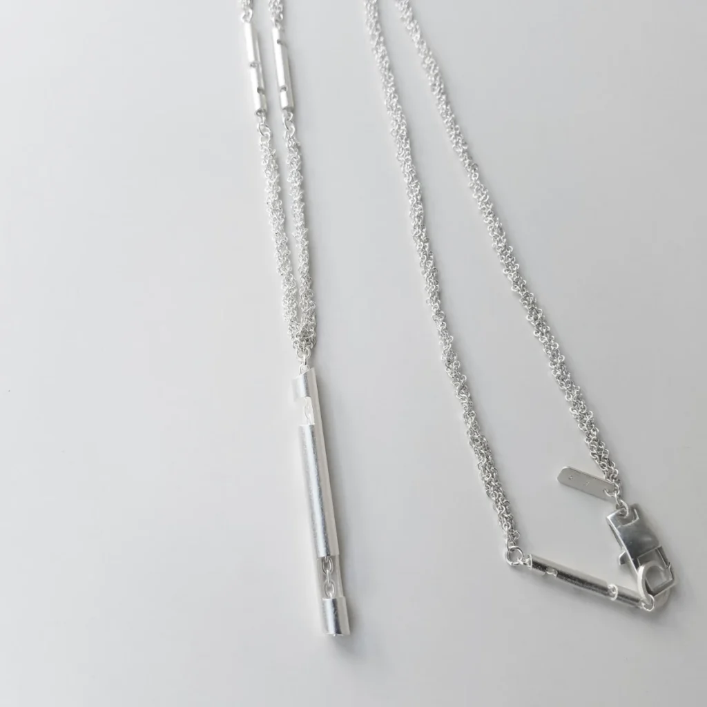 tubes and braids chain folded closeup