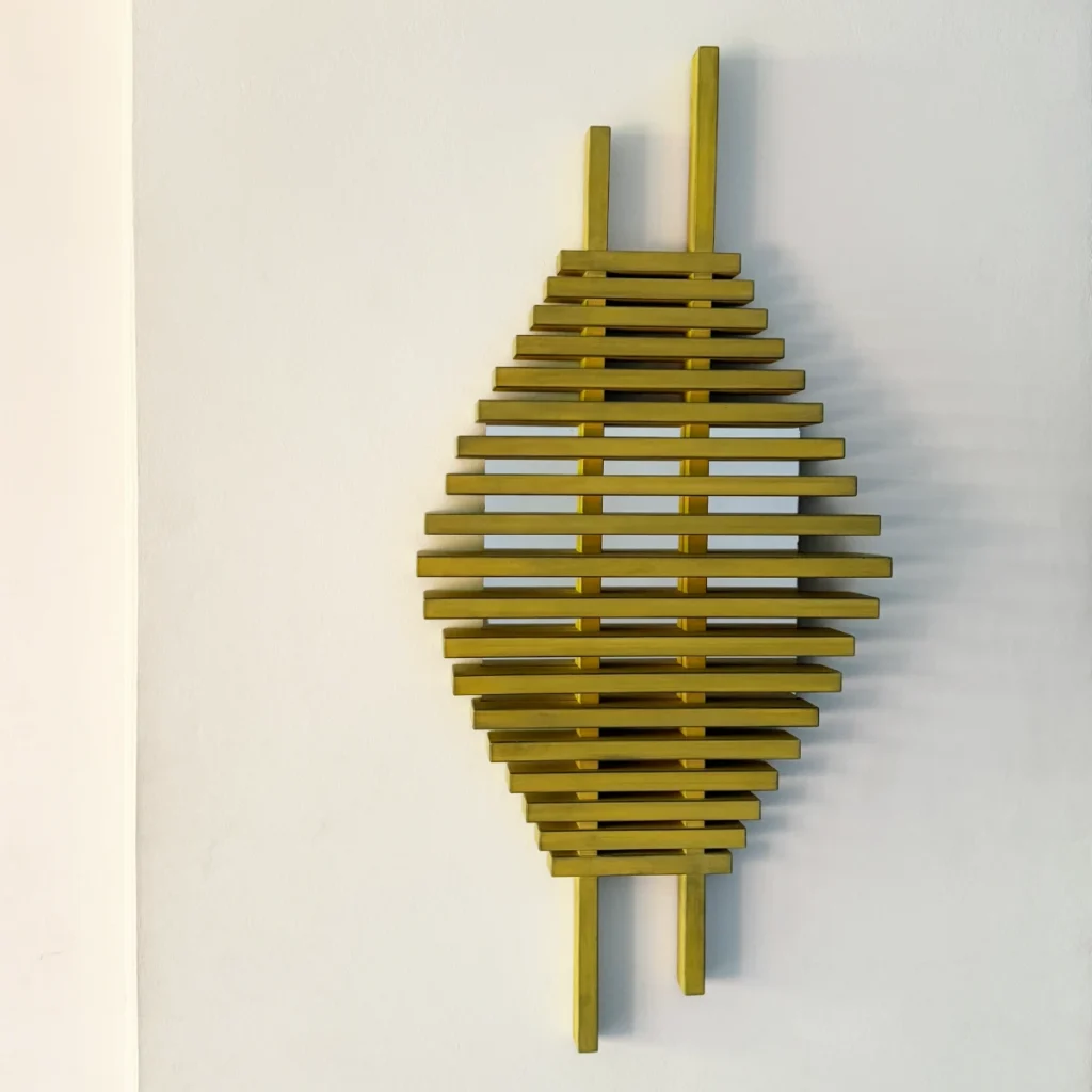 wood sculpture with mirror view 1