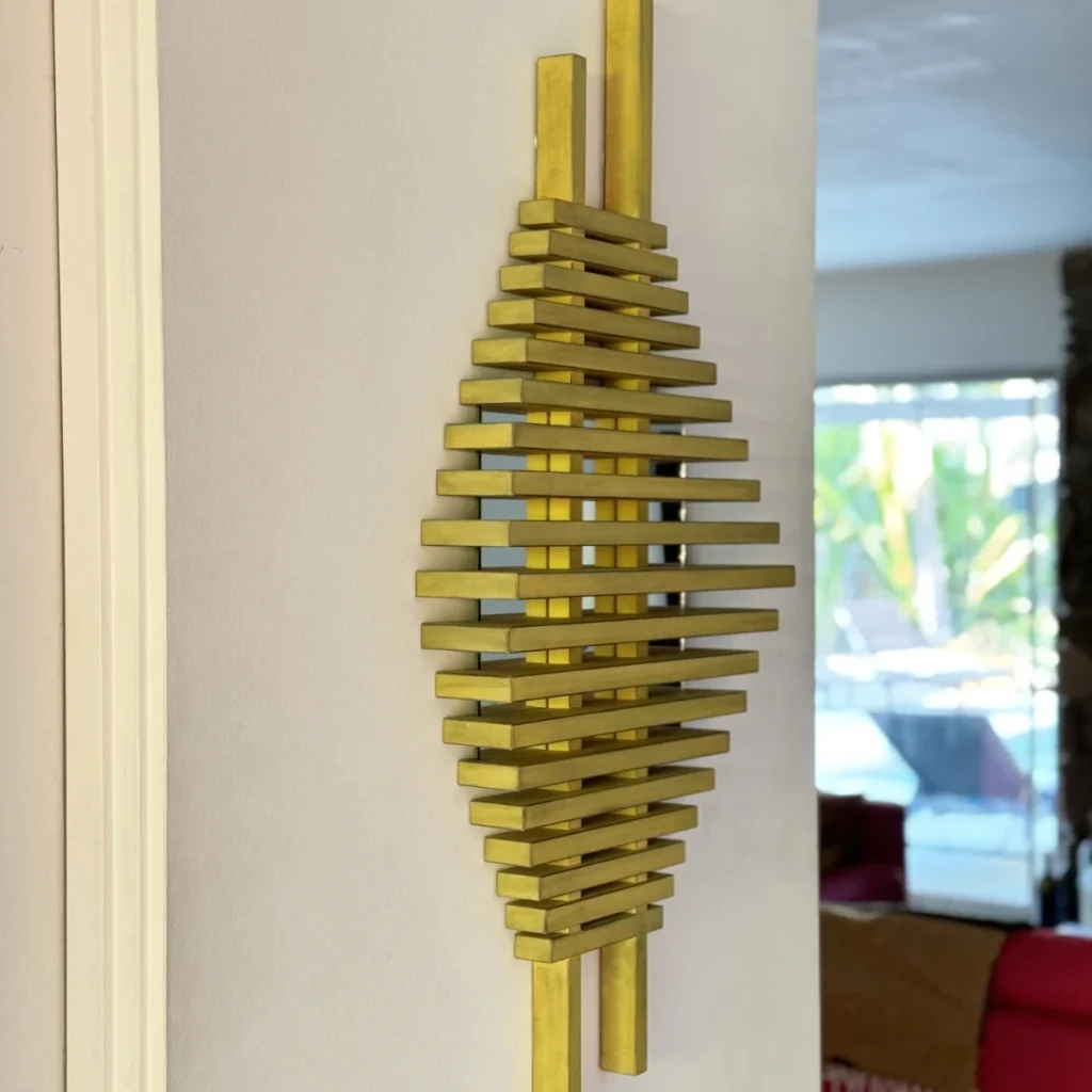 wood sculpture with mirror view 7