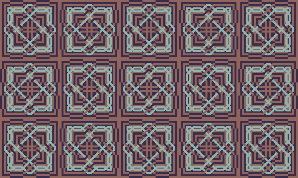 aqua moresque - tiled - digital art