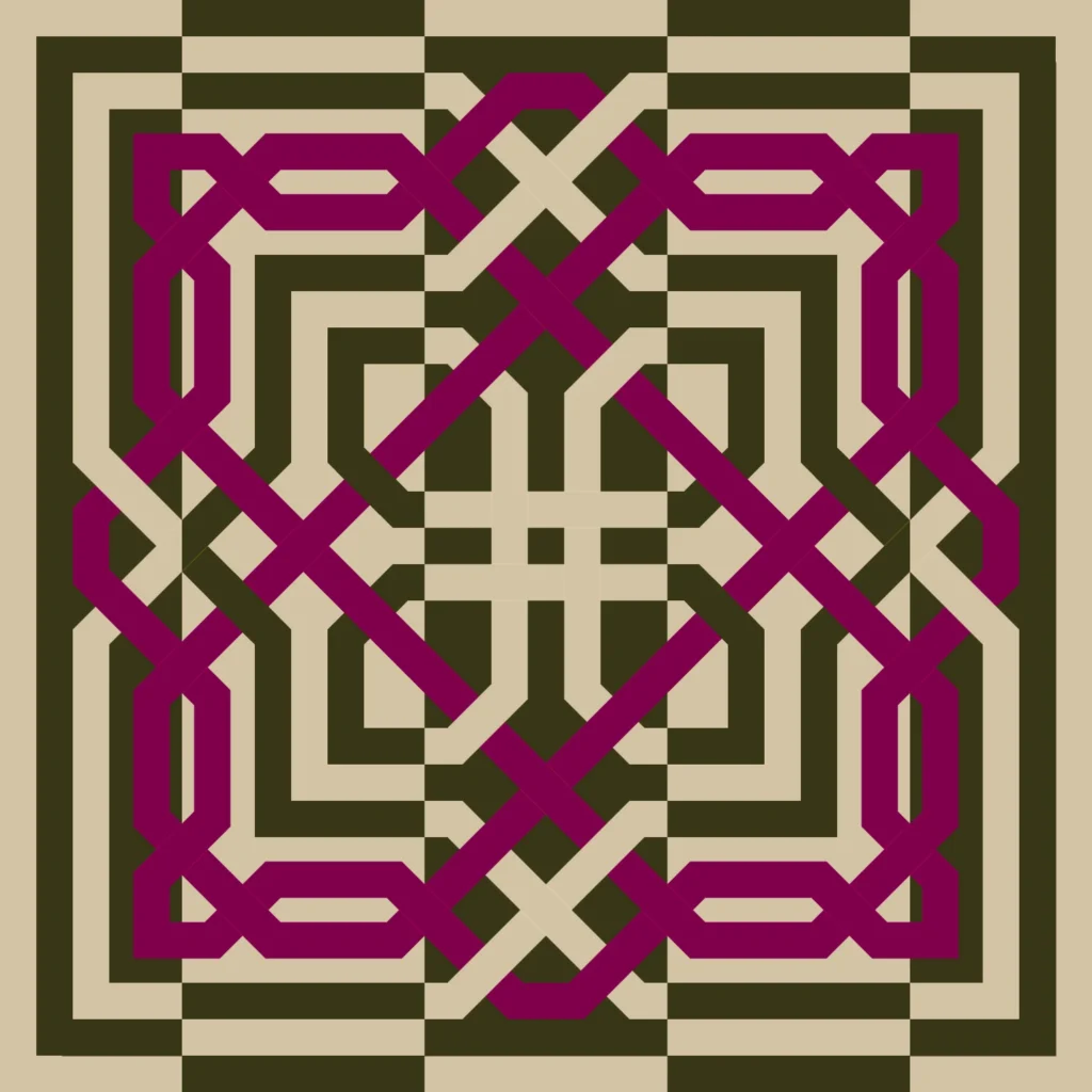 fuchsia moresque pattern digital art