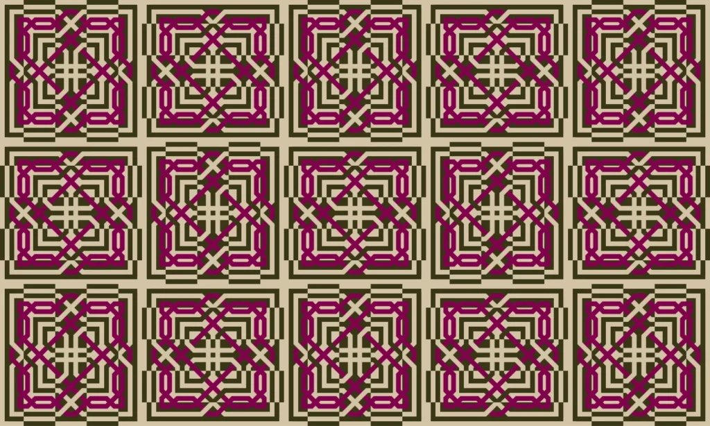 fuchsia moresque pattern - tiled digital art