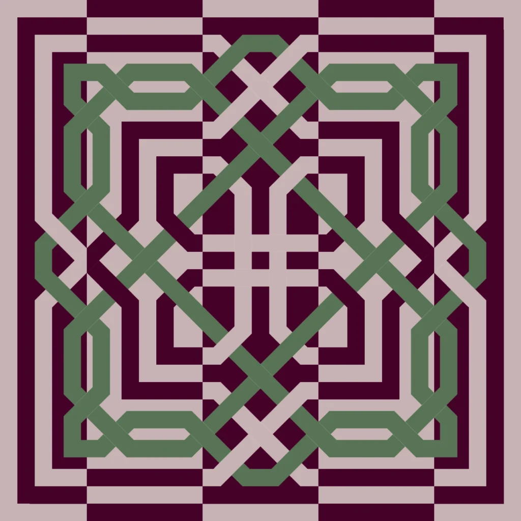 green moresque pattern digital art