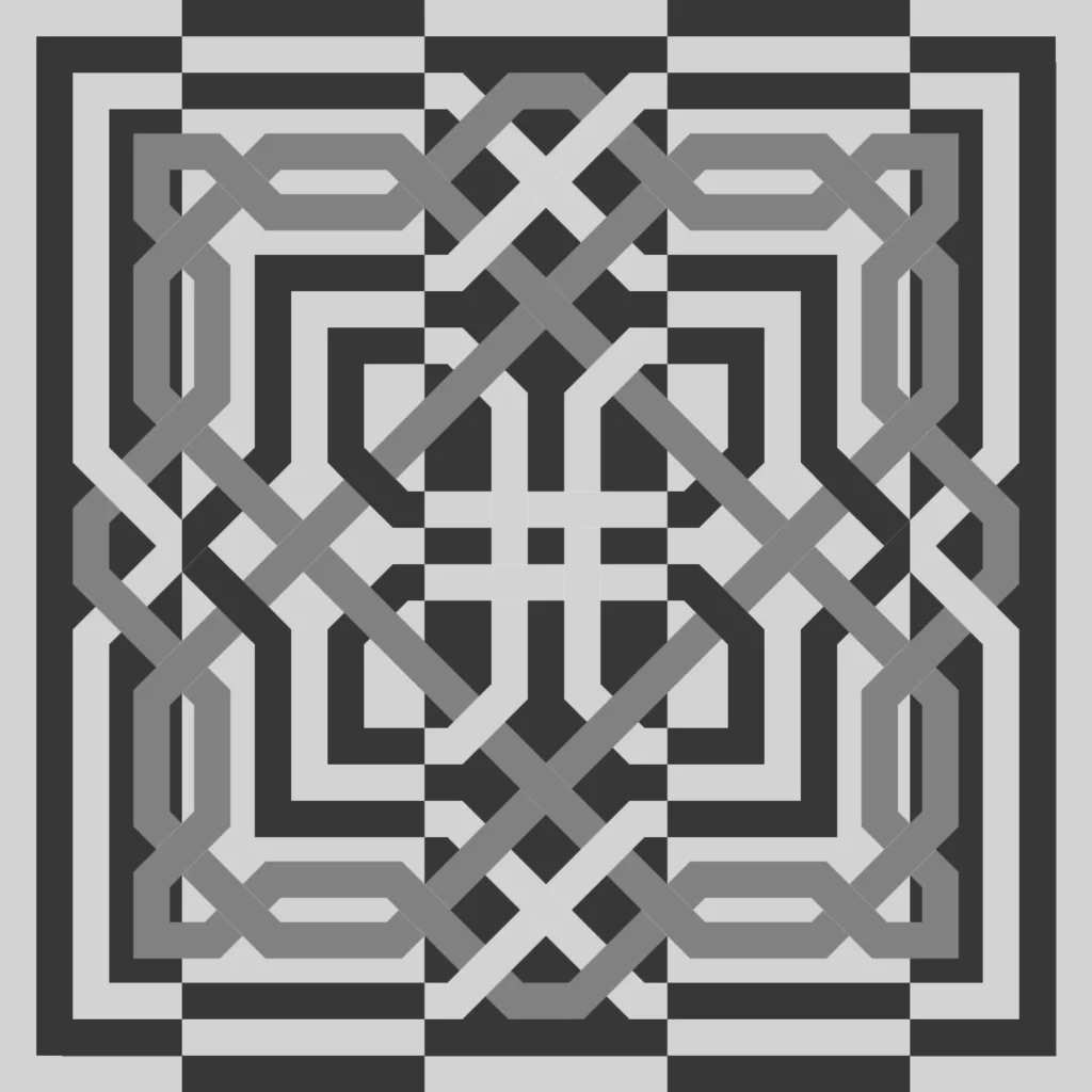 grey moresque pattern digital art