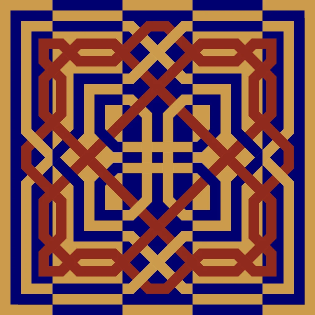 red moresque pattern digital art