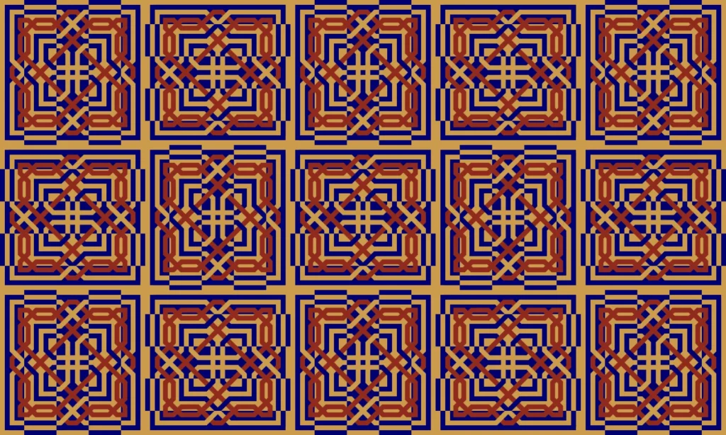 red moresque pattern - tiled digital art