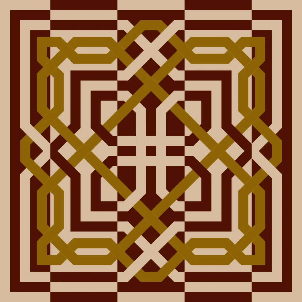 yellow moresque pattern digital art