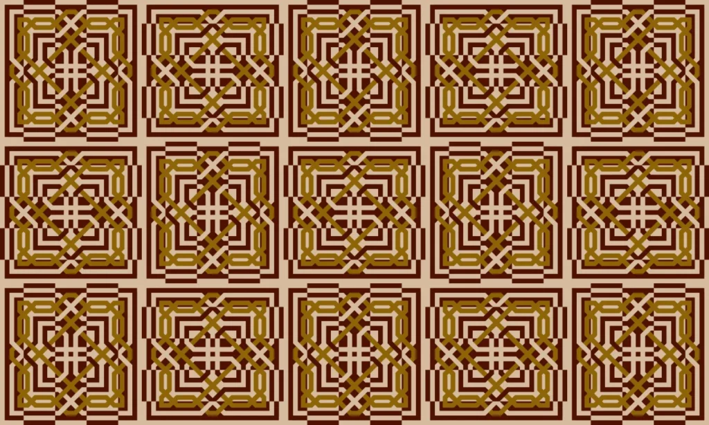 yellow moresque pattern - tiled digital art