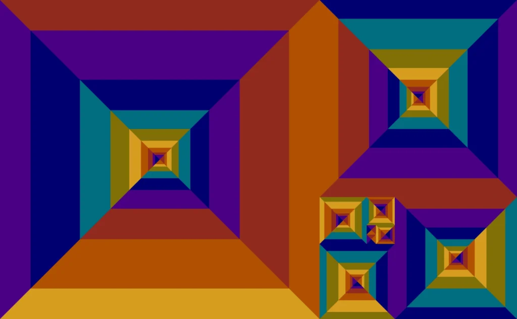 Golden Rainbow Spiral - digital art