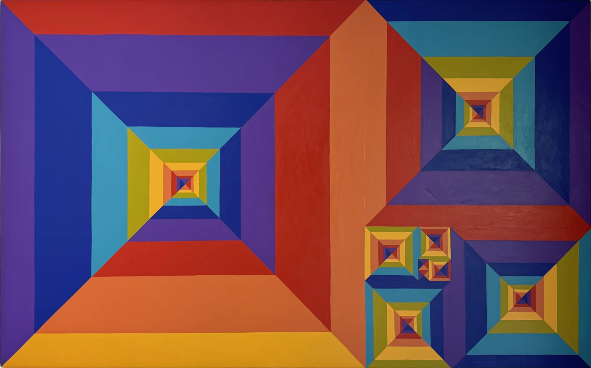 Golden Rainbow Spiral Painting